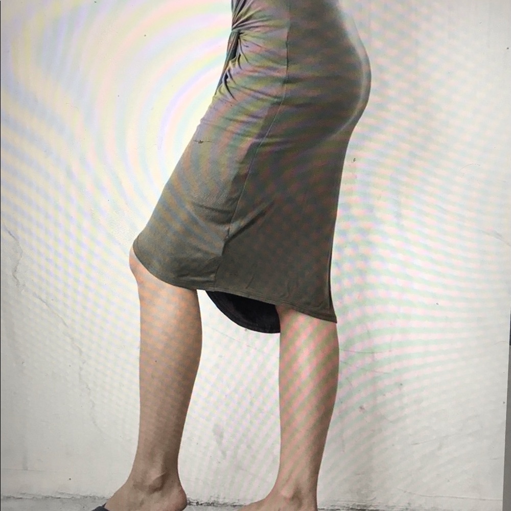 Side-Knot Wrap Skirt by Hippie Chic/Sz XL /Color Olive - Picture 3 of 4